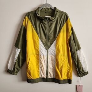 Avec Les Filles‎ Oversized Colorblocked Nylon Track Jacket Windbreaker NEW XL